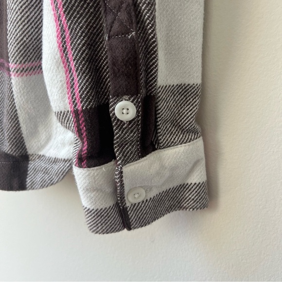 J. Crew Relaxed Flannel Shirt Jacket Shacket in Buffalo Check Brown Pink - Picture 4 of 8